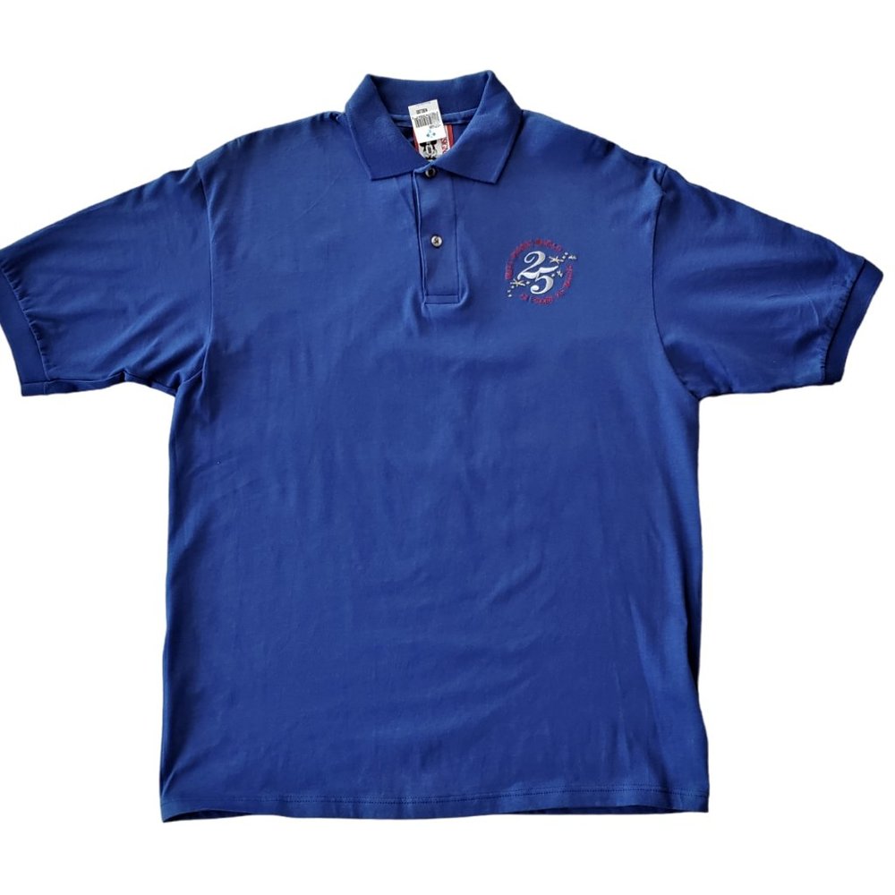 Disney World Polo Shirt Blue Men's Medium NWT Vintage 25th Anniversary